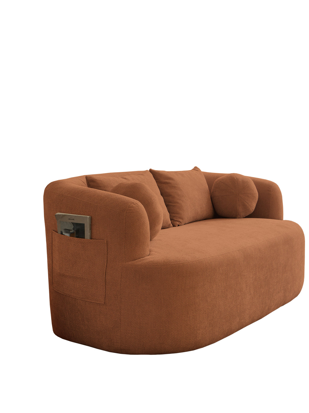 Sofa-in-a-Box, Memory Foam 2-Seater Couch, No Installation & Easy to Transport, Deep Seat Modern Sofa with chenille Fabric, Couch for Living Room, Bedroom, Apartment, Home Office,Orange - Grand Goldman Shop