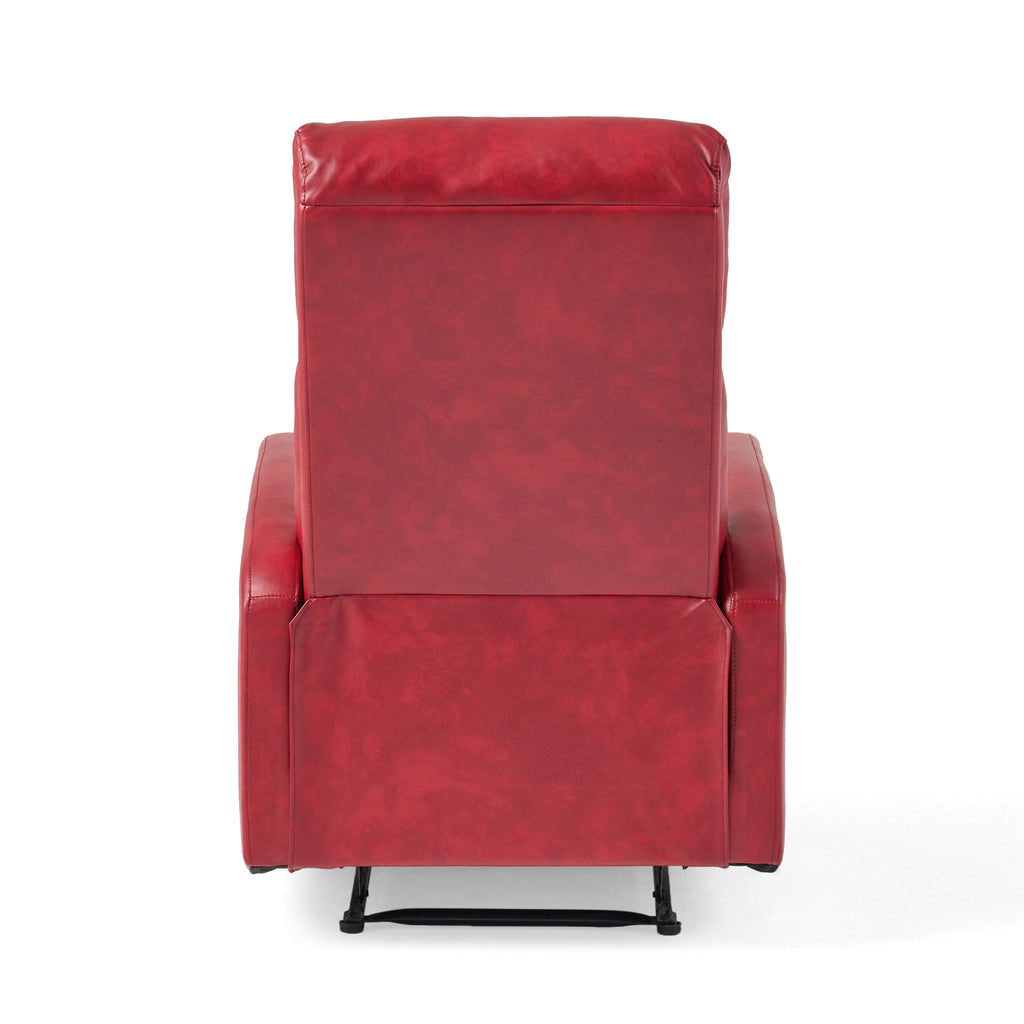 Contemporary Red PU Recliner Chair with Lever Mechanism - Grand Goldman Shop