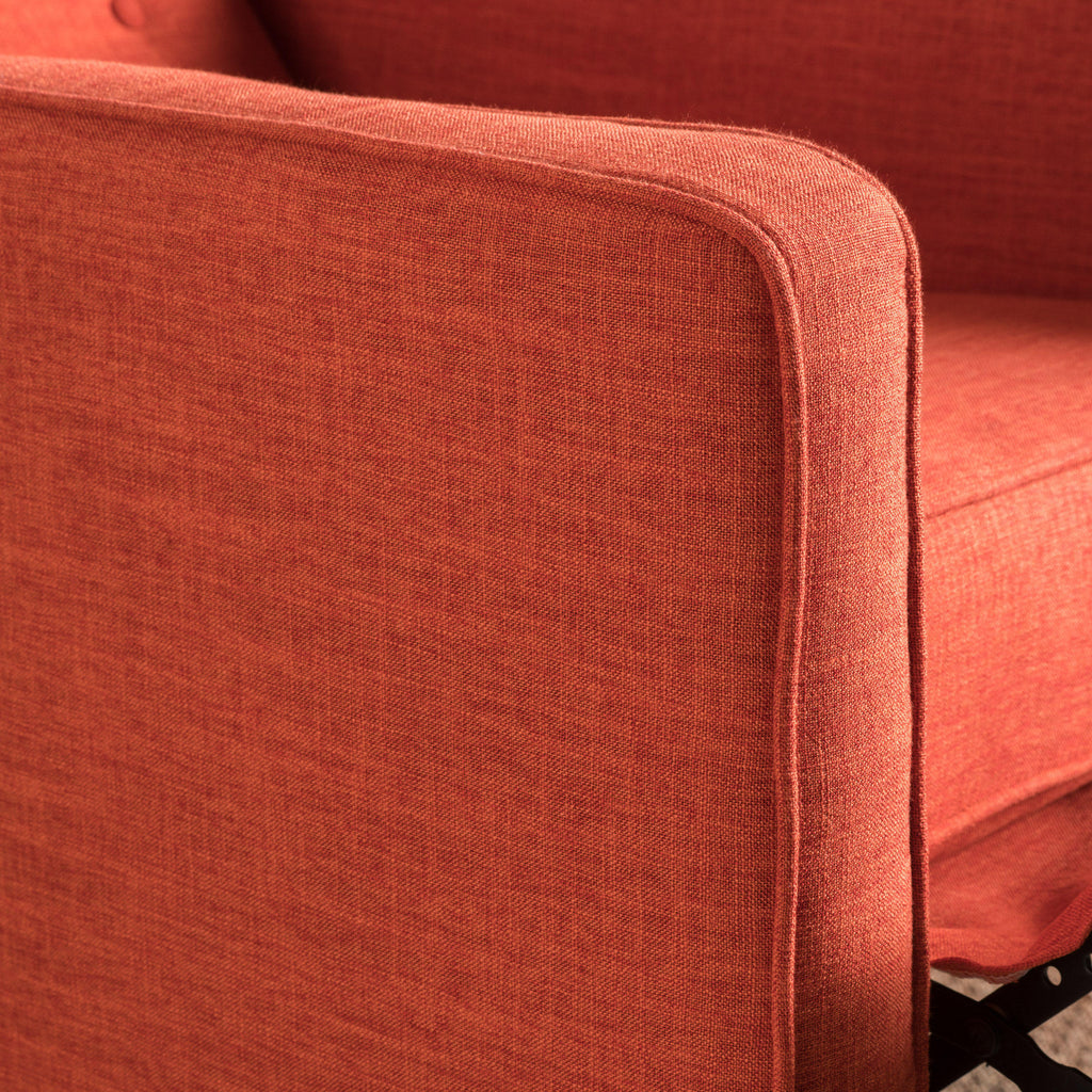Macedonia Mid-Century Modern Button Tufted Fabric Recliner - Grand Goldman Shop