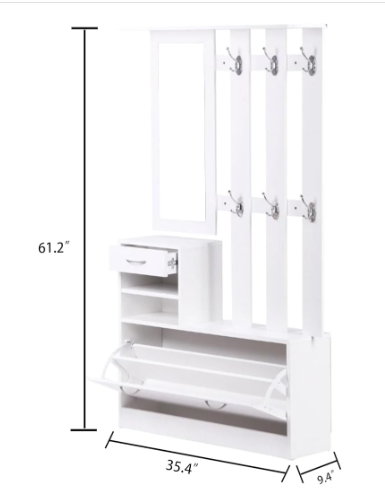 Combination Model Gate Cabinet with Shoe cabinet+Hang shelf+ Mirror - Grand Goldman Shop