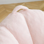 Giant Bean Bag Chair withFootstool, Oversized Bean Bag  for Adults and Kids, Faux Fur Shell-Shaped Large Chair with Filler, Stuffed Big Accent Sofa,  Floor Sofa for Gaming,Reading Living Room Bedroom - Grand Goldman Shop