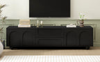 ON-TREND Cream Style TV Stand with Arched Doors & 2 Drawers for TVs up to 75', Minimalist Media Console with Rebound Device, Entertainment Center with 5 Iron Round Legs for Living Room, Bedroom, Black - Grand Goldman Shop