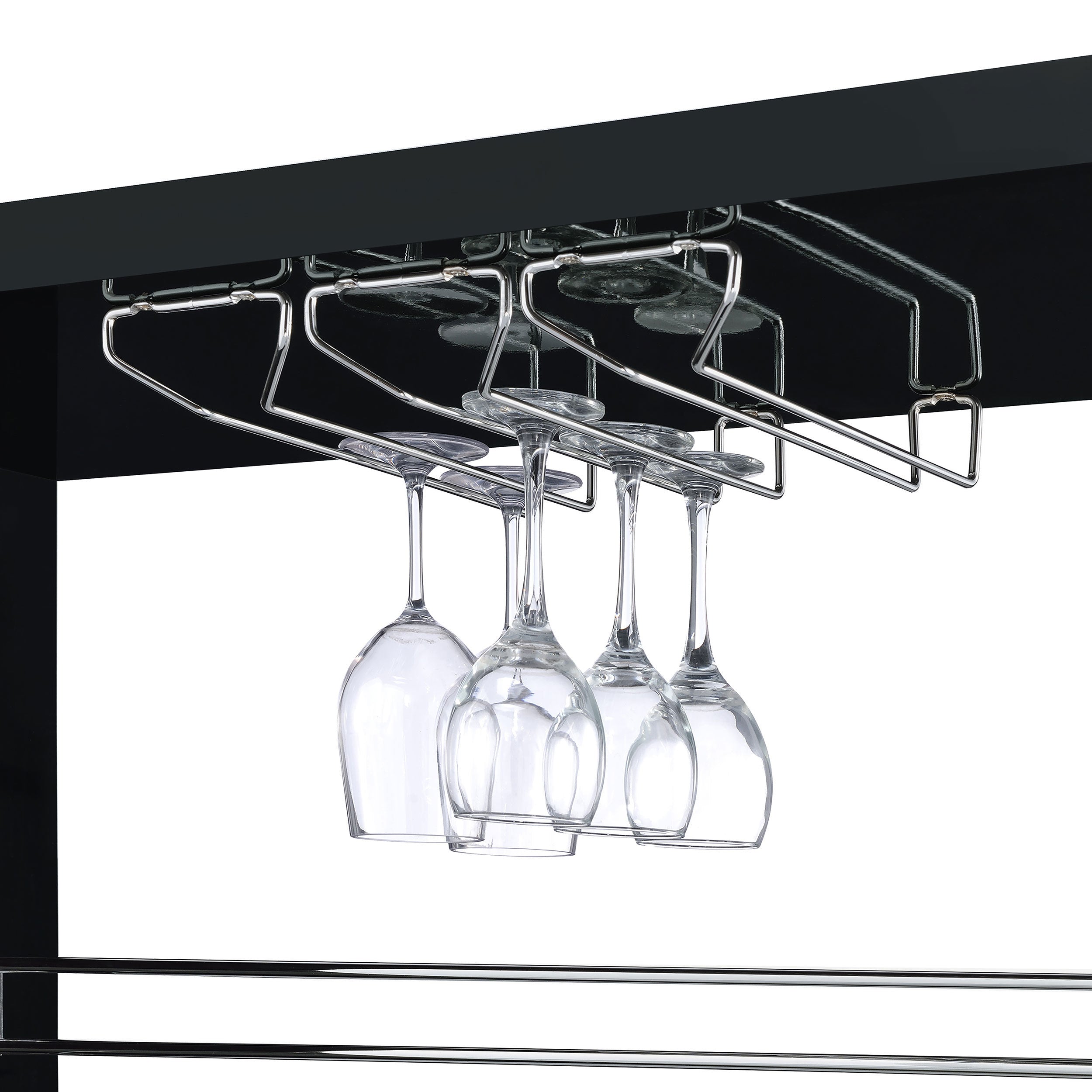 Gilbert Black High Gloss Bar Shelf - Grand Goldman Shop
