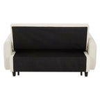 Modern Convertible Pull-out Sofa Bed with USB Ports and Pillows, Beige Corduroy, 57.48 inches - Grand Goldman Shop