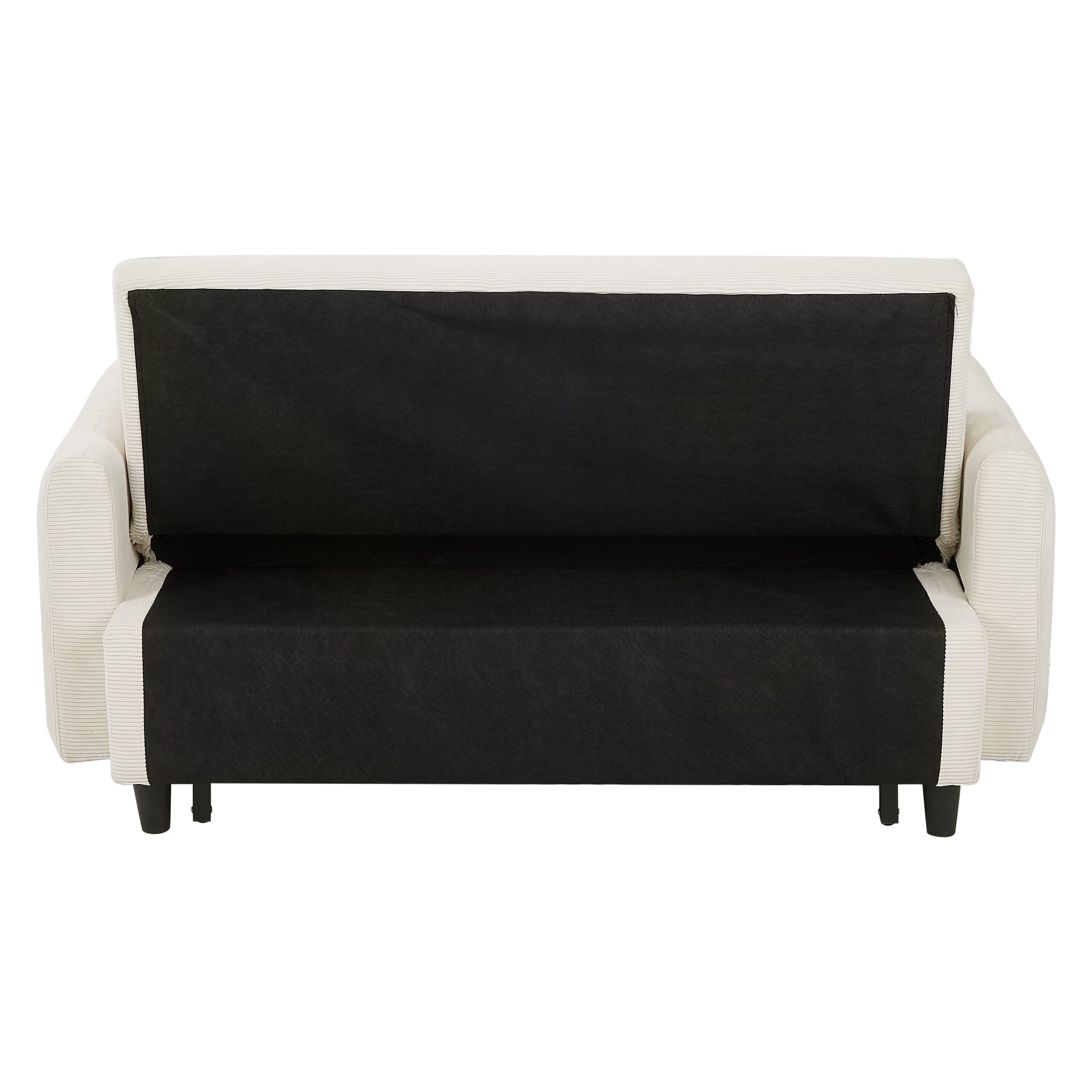 Modern Convertible Pull-out Sofa Bed with USB Ports and Pillows, Beige Corduroy, 57.48 inches - Grand Goldman Shop