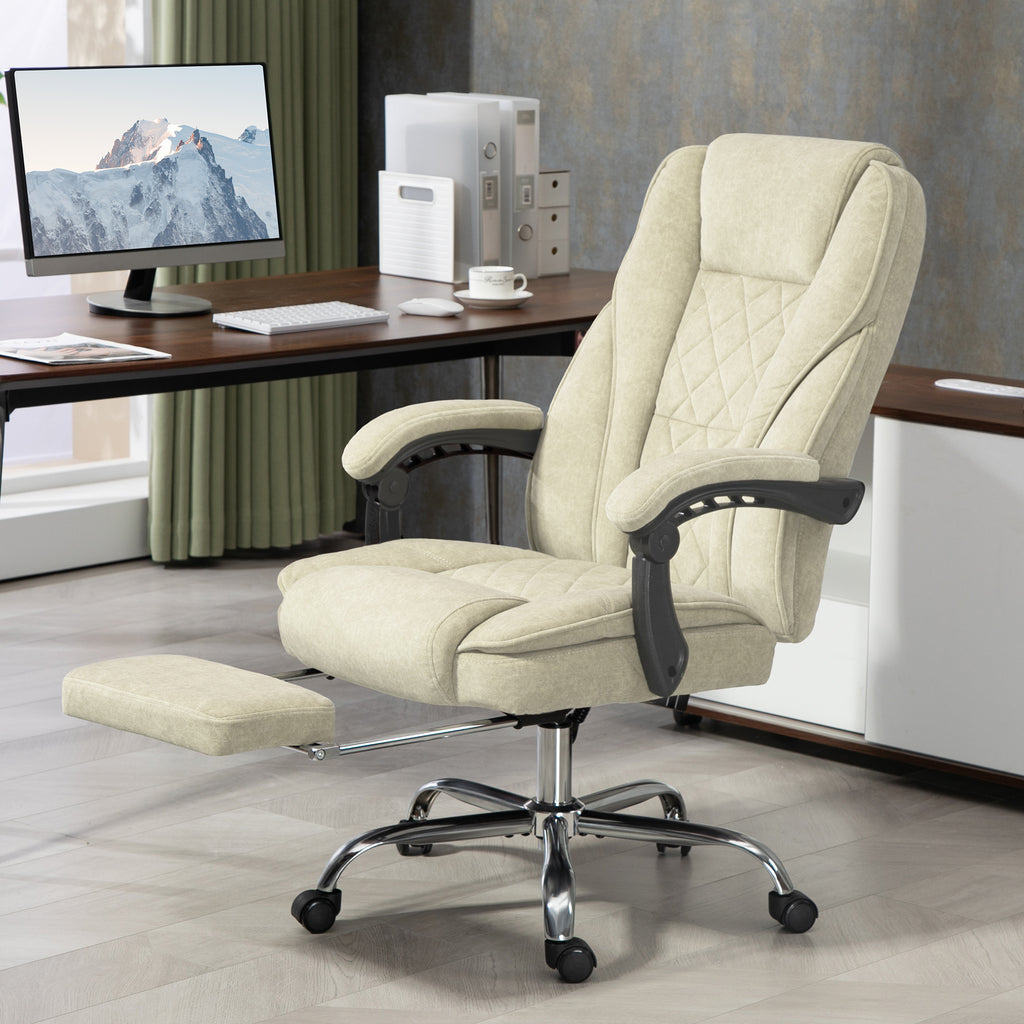 Vinsetto Massage Office Chair with Foot Rest, Executive Office Chair with 6 Vibration Point and Heat, Reclining Computer Chai