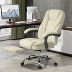 Vinsetto Massage Office Chair with Foot Rest, Executive Office Chair with 6 Vibration Point and Heat, Reclining Computer Chai