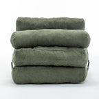 Folding Sofa Bed, Convertible Sleeper Chair with Pillow Foldable Mattress with Back Support, Portable Fold Out Chair Bed Comfy Floor Sofa Lounge for Living Room Bedroom, Green, Single - Grand Goldman Shop