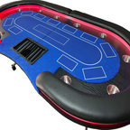 INO Design 94' Fodable Poker Table with Dealer Spot for 10 players, Blue - Grand Goldman