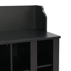 ON-TREND Shoe Storage Bench with Shelves and 4 Hooks, Elegant Hall Tree with Wall Mounted Coat Rack, Entryway Organizer For Hallway, Foyer, Mudroom, Black - Grand Goldman Shop