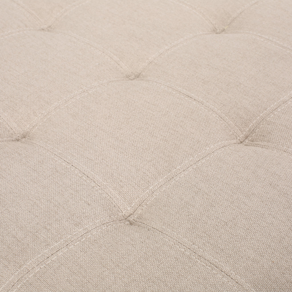 ISABELLA Ottoman Storage Solution in Wheat Fabric with Birch Legs - Grand Goldman Shop