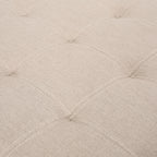 ISABELLA Ottoman Storage Solution in Wheat Fabric with Birch Legs - Grand Goldman Shop
