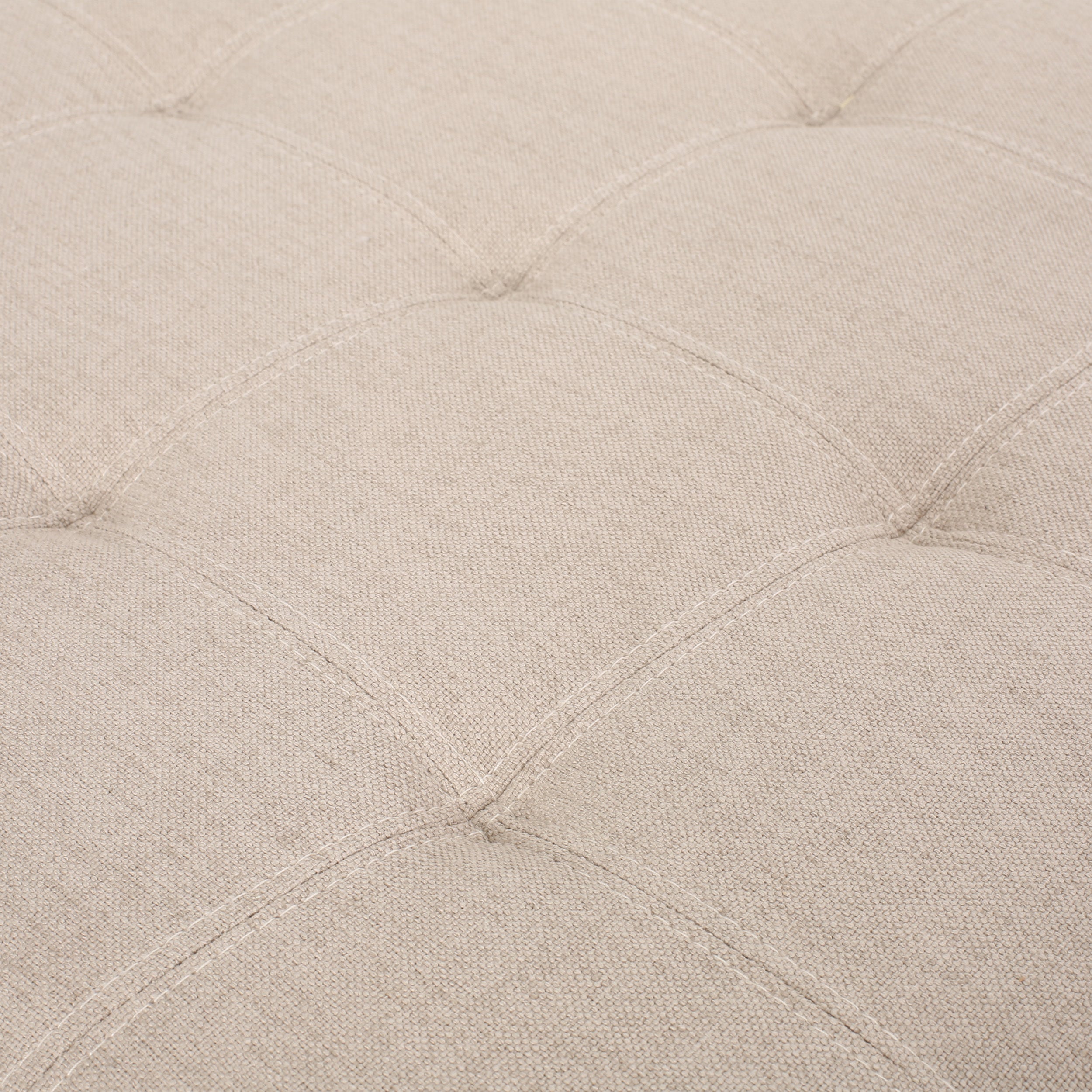 ISABELLA Ottoman Storage Solution in Wheat Fabric with Birch Legs - Grand Goldman Shop