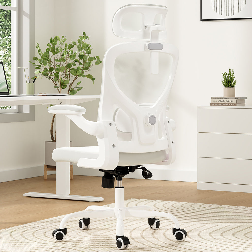 Ergonomic Office Chair, Home Office Desk Chair with Headrest, High Back Computer Chair with Armrests and Adjustable Lumbar Su