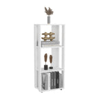 Eco 39' Tall Four-Tier Bookcase, Living Room, Storage Cabinet, Shelves White - Grand Goldman