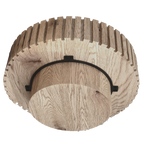 Modern minimalist circular coffee table 31.4'' with natural wood texture, stable and durable, enhancing spatial aesthetics suitable for living rooms, study rooms and offices. - Grand Goldman Shop