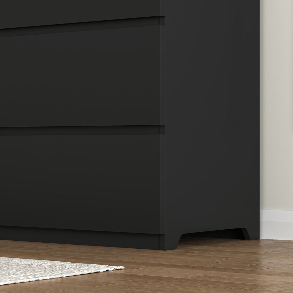 9 Drawer Dresser with No Handle Design, Modern Black Matte Wood Dresser for Bedroom, Storage Chest of Drawers for Living Room, Hallway, Entryway - Grand Goldman Shop