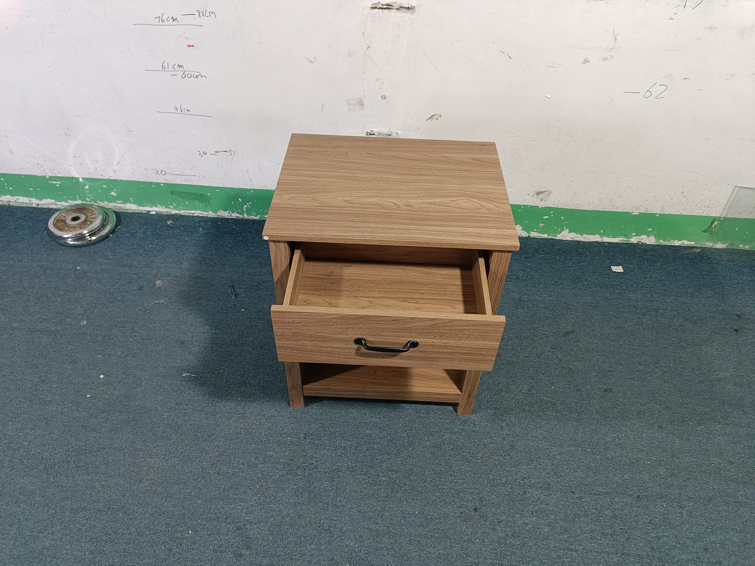 Wood Nightstand with Drawer and Open Shelf, Modern Bedside Table with Storage, Wooden End Table for Bedroom, Living Room or Apartment, Natural Finish, Brown - Grand Goldman Shop
