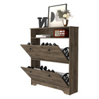 Shoe Rack Dublin, One Open Shelf, Two Extendable Cabinets, Dark Brown Finish - Grand Goldman Shop