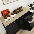 Two Drawers and Two-Compartment Tilt-Out Trash Cabinet Kitchen Trash Cabinet-Black - Grand Goldman Shop