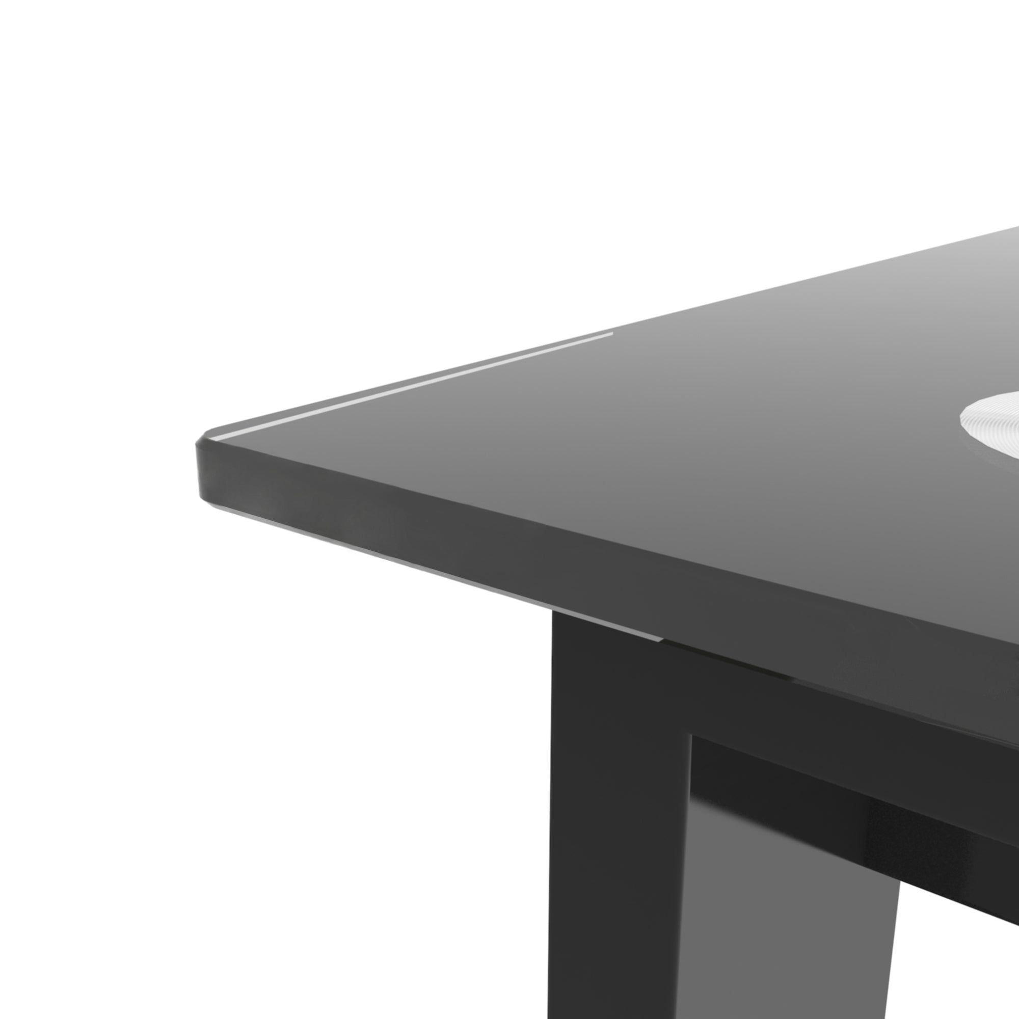 Modern Tempered Glass Dining Table with Black Metal Legs for Living Room or Kitchen - Grand Goldman Shop