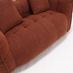 Cozy Beanbag Chair with High Resilience Foam Core for Two - Red Chenille, 66x35x25 inches - Grand Goldman Shop