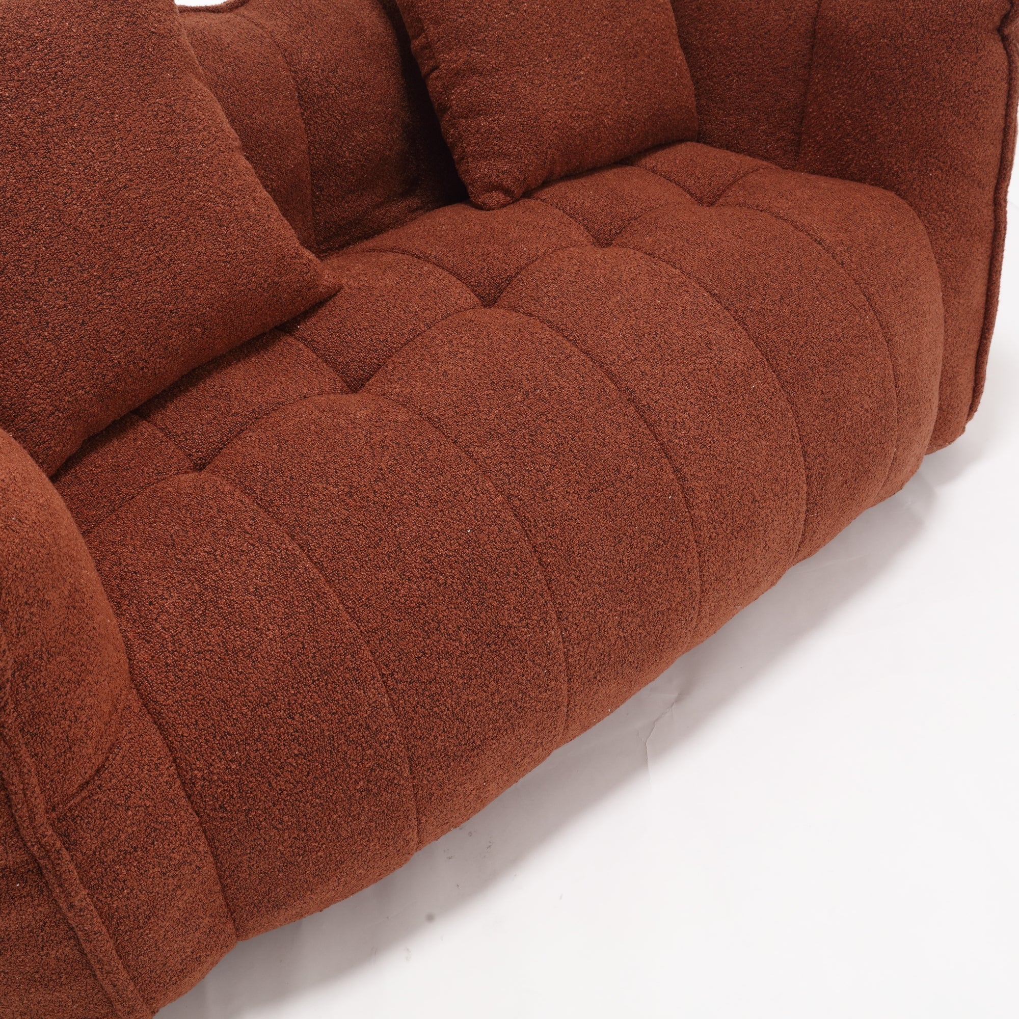 Cozy Beanbag Chair with High Resilience Foam Core for Two - Red Chenille, 66x35x25 inches - Grand Goldman Shop