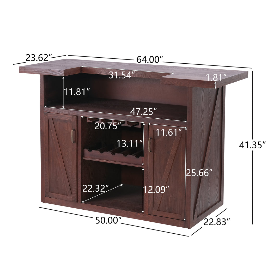 41.35'H Bar Table Or Wine cabinet -Brown Antique - Grand Goldman Shop