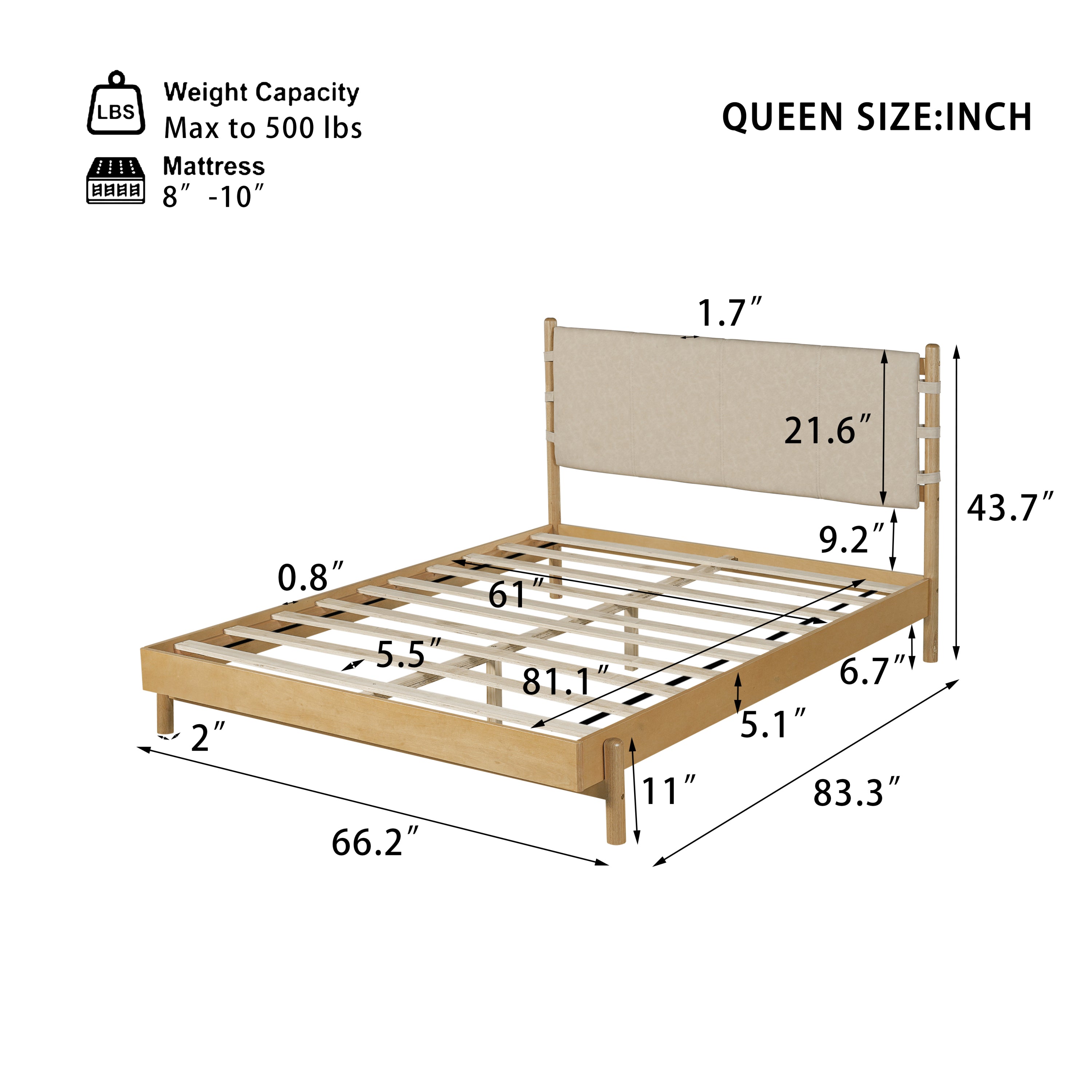 Modern Queen Bed Frame Set with 2 Nightstands, Beige Wood Platform Bed with Headboard and Matching Bedside Tables for Bedroom - Grand Goldman Shop
