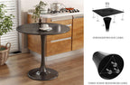 Black Round Table, Modern Dining Table, MDF Top and Steel Base Tulip Round Kitchen Table, Mid Century Coffee Table for Living Room 24 Inch, Kitchen Table, Oval Dining Table - Grand Goldman Shop