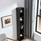 8-Tier Media Tower Rack, CD DVD Slim Storage Cabinet with Adjustable Shelves, Tall Narrow Bookcase Display Bookshelf for Home Office,Multi-functional double-decker bookcase - Grand Goldman Shop