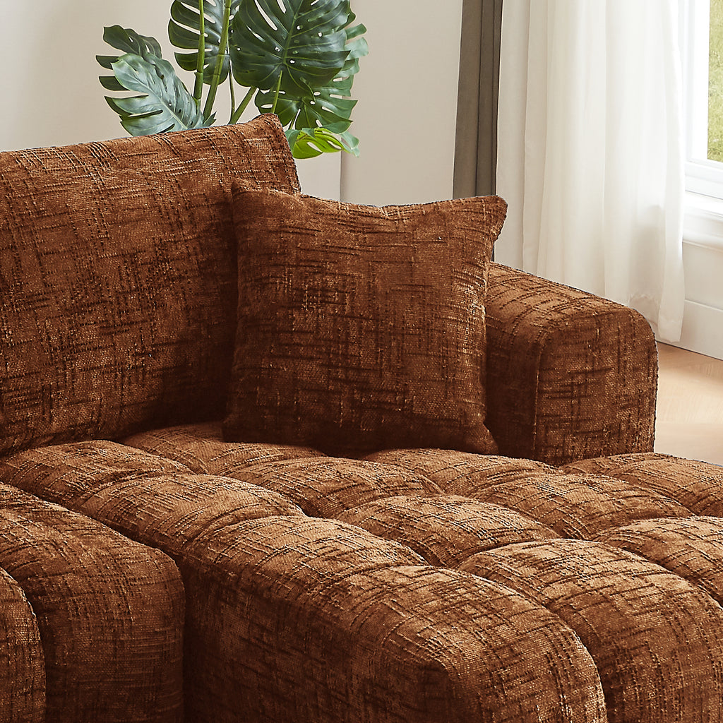 Chenille L-Shape Luxury Sectional Oversized Sofa,Mnimalist Design,Comfy Sleeper Couch for Living Room,Apartment&Reception Spaces,No Assembly Required - Grand Goldman Shop