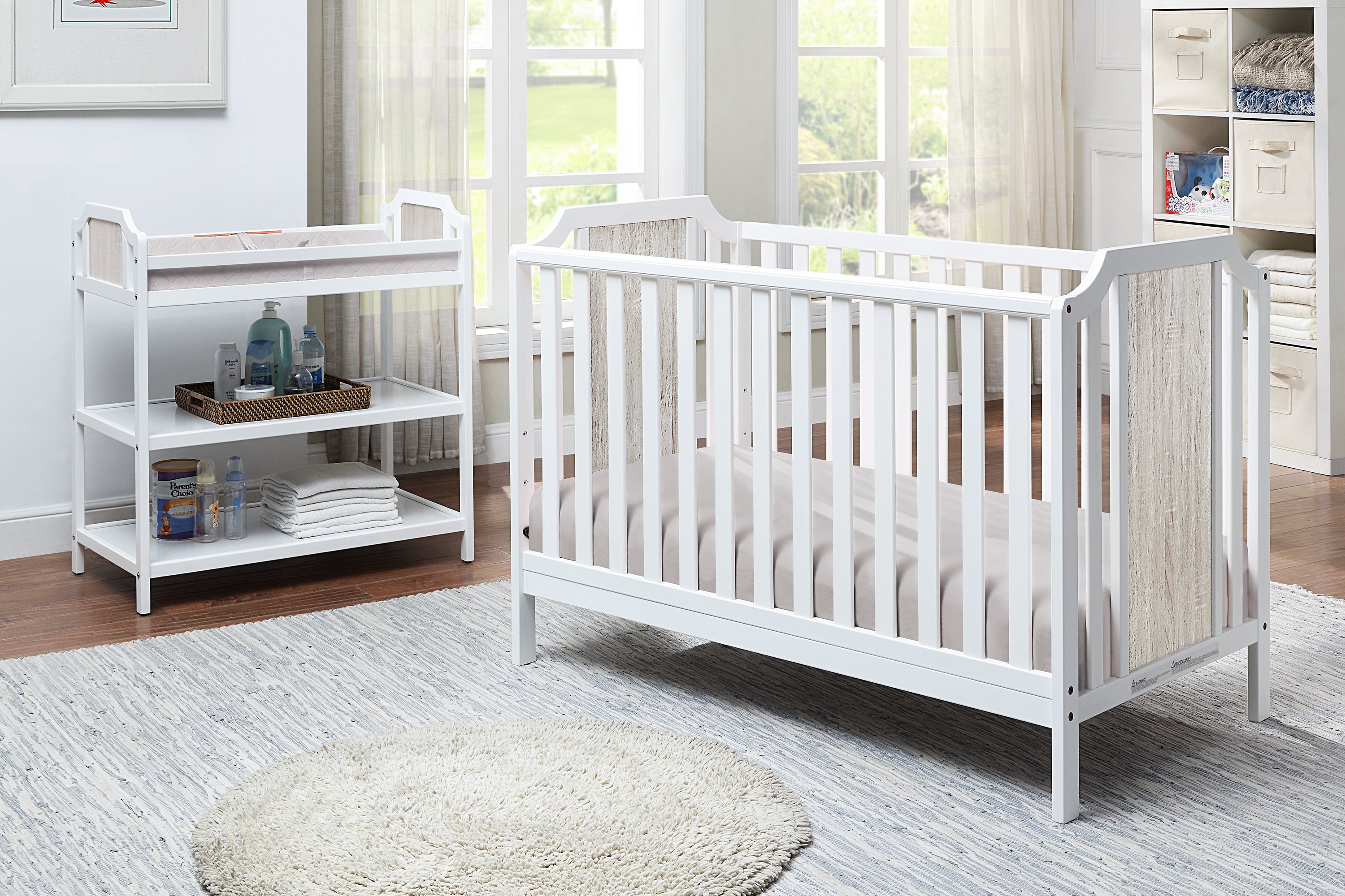 Brees Changing Table White/Graystone | Premium Home Decor - Grand Goldman