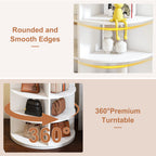 Rotating Shoe Rack Tower, 7-Tier Spinning Storage Rack, Free Standing 360° Revolving Organizer in White with Durable PVC Construction - Grand Goldman Shop
