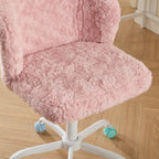 A&A Furniture Office Chair,Artificial rabbit hair Home Office Chair with Metal Base,Adjustable Desk Chair Swivel Office Chair