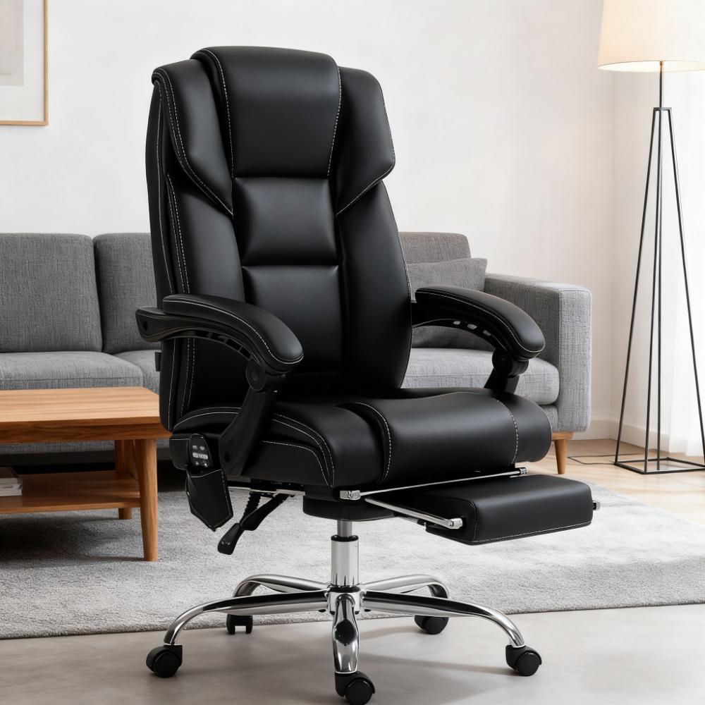 Office Chair with Massage & Reclining Footrest – Unmatched Comfort for All-Day Work & Leisure - Grand Goldman
