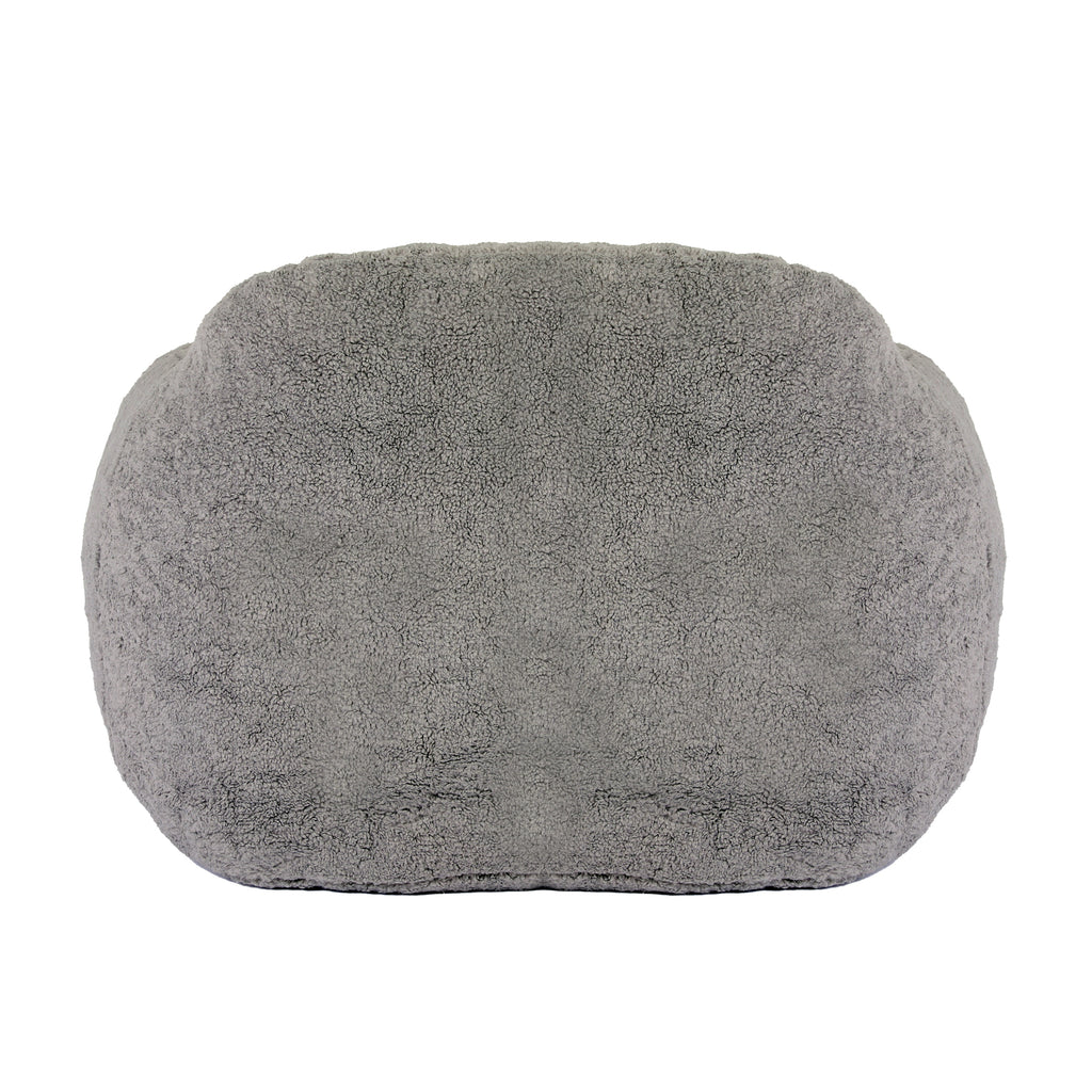 Giant Bean Bag Chair for Adults, Spacious Memory Foam Bean Bag Sofa with Armrests in Light Gray Teddy Fabric, Comfy Seating for Living Room or Bedroom - Grand Goldman Shop