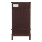 Curio Cabinet Lighted Glass Cabinet Glass Wine Cabinet Curio Display Cabinet with Adjustable Glass Shelves 2 Doors and 1 drawer Cabinet Sideboard With Bulb Included Dark Cherry - Grand Goldman Shop