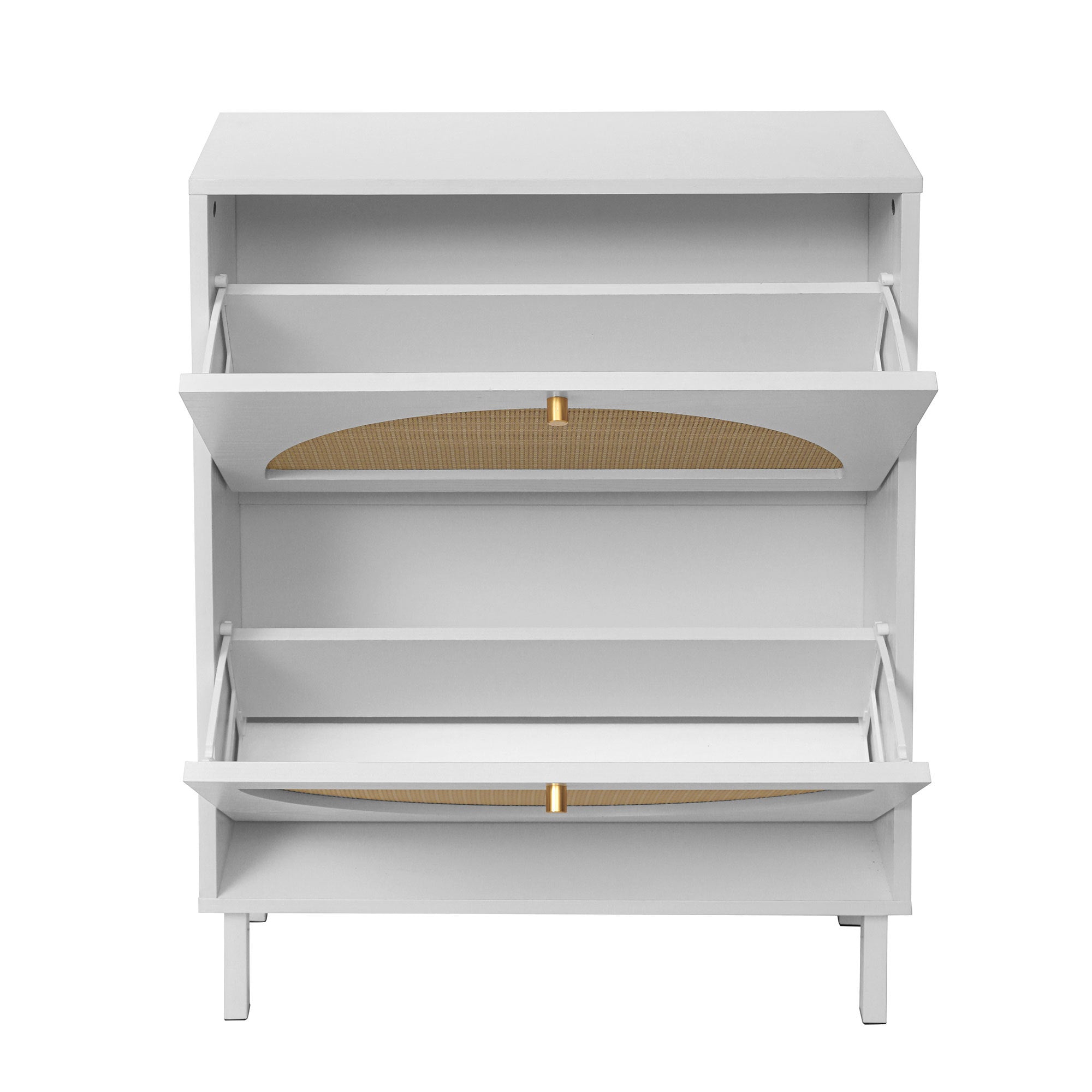 2 Door Shoe Rack, Rattan, Double Layer, Suitable for Living Room, Hallway - Grand Goldman Shop