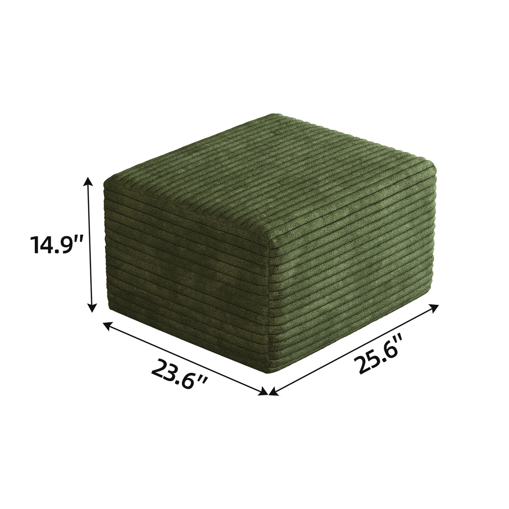 Sofa ottoman ,No Assembly Required,Green(Plush Corduroy Fabric) - Grand Goldman Shop
