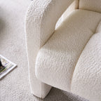 Stylish Boucle Upholstered Accent Chair with Solid Wood Frame and High-Density Foam in Beige - Grand Goldman Shop