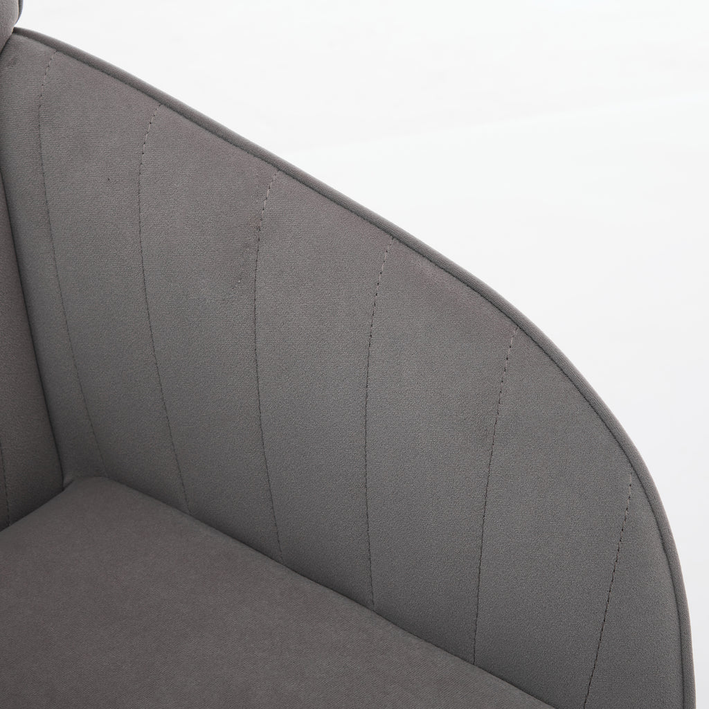 TY Adjustable Office Chair, Ergonomic Swivel Chair, Gray Velvet, Comfortable for Long Sitting | Premium Home Decor - Grand Go