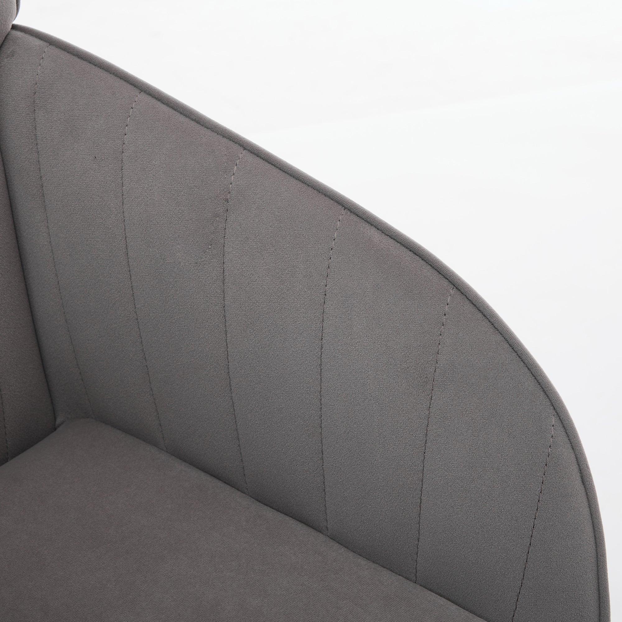 TY Adjustable Office Chair, Ergonomic Swivel Chair, Gray Velvet, Comfortable for Long Sitting | Premium Home Decor - Grand Go
