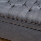 JULIANA Stylish Storage Ottoman with Extra Seating in Gray Fabric, 50x20.5x18.3 inches - Grand Goldman Shop