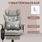 HOMCOM Massage Executive Office Chair with 6 Vibration Points, 400LBS Heated Big and Tall Office Chair with Foot Rest and Lum