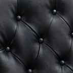 Modern Accent Armchair with Sturdy Wood Legs in Black PU Leather for Living Room or Bedroom - Grand Goldman Shop