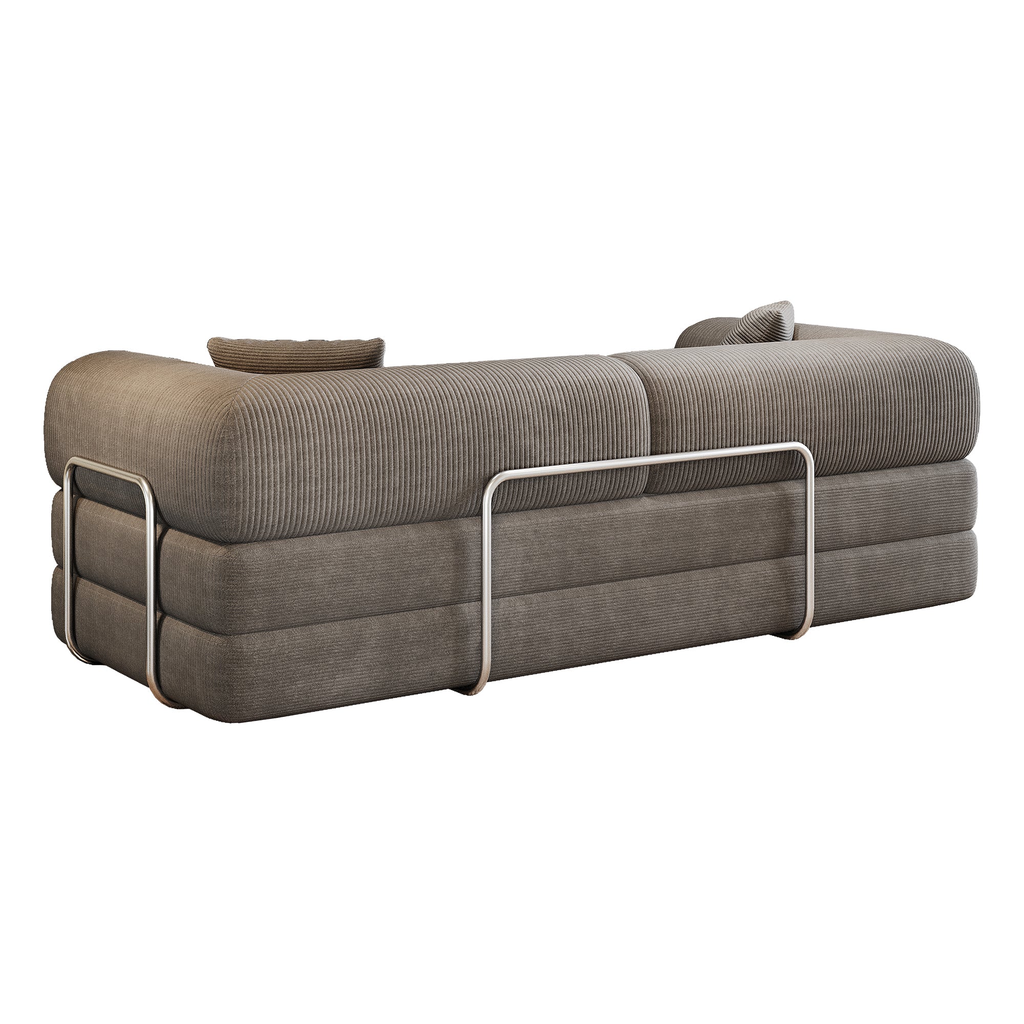 78.8' Compression Sofa,Convertible Floor Sofa Bed-with Pillow Back Support Armrest,Comfy Futon Couch Sleeper Bed,Loveseats Boneless Modular Sectional Sofa,Corduroy fabric,for Living Room,Bedroom,Grey - Grand Goldman Shop