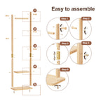 Coat Racks solid wood hanger 18.9* 11.8*71in Solid environmental protection easy to assemble beautiful can be placed in the bedroom/entrance/living room (wood color) - Grand Goldman Shop