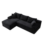 106.3' Cloud Modular Sectional Sofa Couch with L-Shape Chaise, Modern Minimalist Upholstered Couches for Living Room Bedroom, Deep Seat Corner Couch, No Assembly Required - Grand Goldman Shop