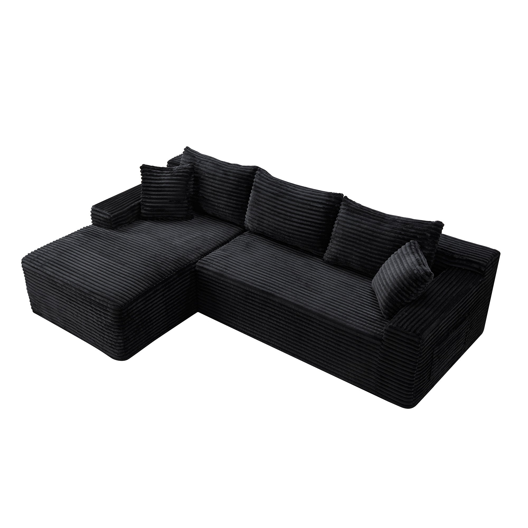 106.3' Cloud Modular Sectional Sofa Couch with L-Shape Chaise, Modern Minimalist Upholstered Couches for Living Room Bedroom, Deep Seat Corner Couch, No Assembly Required - Grand Goldman Shop
